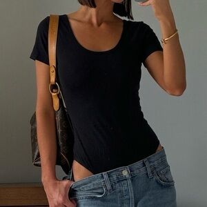 Classic Black Scoop Neck Women's Top